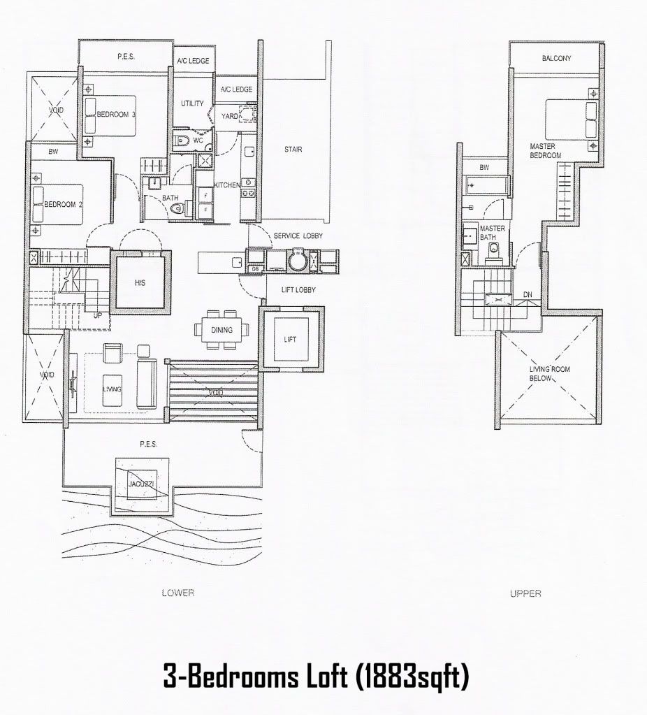 3-Bedrooms Loft FP