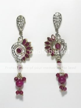 BOLLYWOOD FASHION RUBY NEW VICTORIAN EARRING DANGLES  